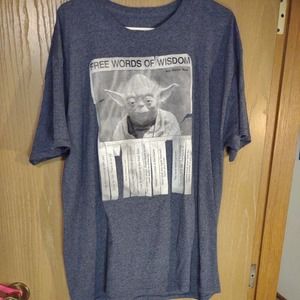 Star Wars Jedi Master Yoda Free Words Of Wisdom T-Shirt • Men’s XL HEATHER GRAY!